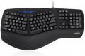 Perixx PERIBOARD-312 Ergonomic Backlit Keyboard - Wired USB with 2 Hubs - Natural Ergonomic Split Design - White LED - Black