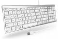 Macally Small Usb Wired Keyboard For Mac And Windows - Budget Apple Keyboard With Numeric Keypad Replacement - Space Saving 2 Zone Design Slim.