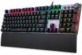 AULA F2088 Mechanical Gaming Keyboard, Metal Panel 104 Anti-ghosting Keys, Brown Switches, Led Backlit, USB Wired, Wrist Rest, Ideal for Game.