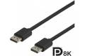 Deltaco DisplayPort 1.4-kabel Svart