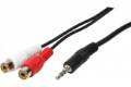 LogiLink 1x3.5mm - 2xRCA, 1.5m, 3.5mm, Hanstik, 2 x RCA, Hunstik, 1,5 m, Sort