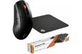 Steelseries Rival 3 Wireless, Qck Medium Bundle Gaming-mus Kabelfri Optisk Sort 6 Knapper 18000 dpi Belyst