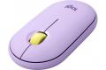 Logitech Pebble M350 Wireless Mouse - Optical - Wireless - Bluetooth/Radio Frequency - 2.40 GHz - Lavender Lemonade - USB - 1000 dpi - Scroll Wheel.