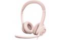 Logitech H390 Wired Headset for PC/Laptop, Stereo Headphones with Noise Cancelling Microphone, USB-A, In-Line Controls, Rose