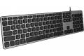 Macally Premium Wired USB C Keyboard with USB Ports Space Gray UCZKEYHUBACSG