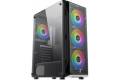 XIGMATEK Gaming X Black Mesh PC Case 4pcs Pre-installed RGB Fan Tempered Glass Side Panel ATX Mid Tower Computer Case