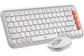 Logitech - POP ICON COMBO Compact TKL Bluetooth Keyboard and Mouse Bundle with Programmable Quiet Keys and Buttons - Off-white & Orange