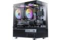 Okinos Aqua 3 ARGB Tempered Glass Micro ATX Mini-Tower Computer Case, Black