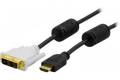 DELTACO DVI-kabel HDMI ha till DVI ha Svart 2 m