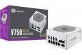 Cooler Master V750 Gold V2 White Edition Full Modular, 750W, 80+ Gold Efficiency, Semi-fanless Operation, 16AWG PCIe High-efficiency Cables, 10.
