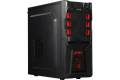 DIYPC Solo-T2-R Black USB 3.0 ATX Mid Tower Gaming Computer Case with 2 x Red Fans (1x 120mm LED fan x front, 1x 120mm fan x rear) Pre-installed