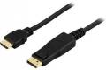 Deltaco DisplayPort till HDMI-kabel 0.5m