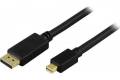 Deltaco DisplayPort till Mini-DisplayPort-kabel 2m