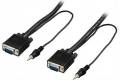 Deltaco VGA-kabel med 3.5mm ljudkabel 1m