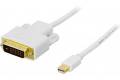 Deltaco Mini-DisplayPort till DVI-kabel 2m