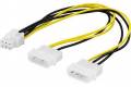 Deltaco Adapterkabel 2xmolex till 6-pin PCI-Express
